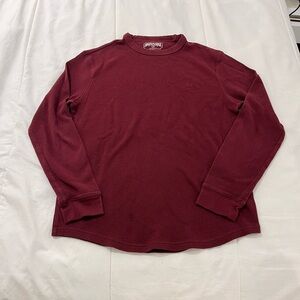 American Eagle Outfitters Burgundy Waffle Knit Shirt
